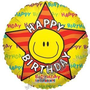 Mylar Happy Birthday Smiley 18" (#17251)