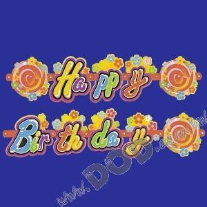Party Banner Happy Birthday Flower