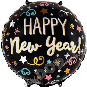 新年快樂黑底 18"